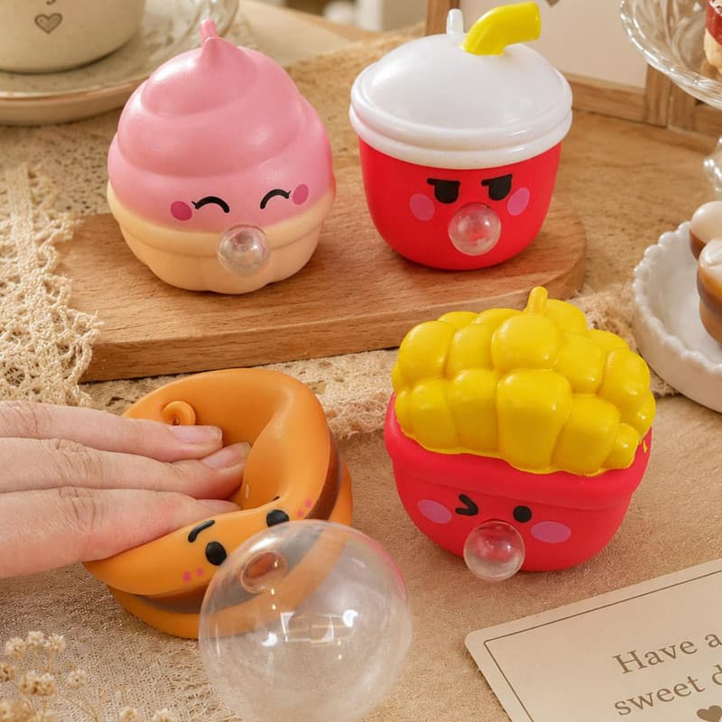 Brinquedo De Apertar Bolha De Série Alimentar-Bola Antiestresse De Ansiedade-Recuperação Lenta-Em Formato De Comida De A