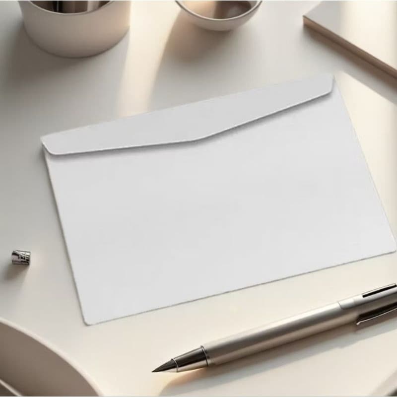 Envelope branco para correspondência e convite