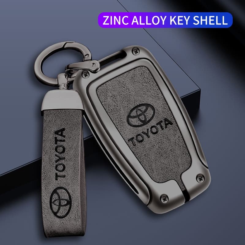 Capa de chave remota em liga de zinco adequada para Toyota Prius, Camry, Corolla, CHR, CH-R, RAV4, Land Cruiser, Prado,