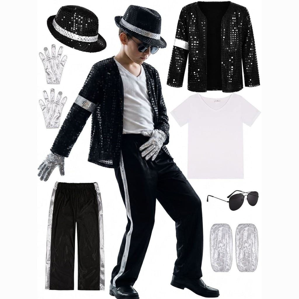 Michael Jackson traje MJ traje crianças adulto das mulheres dos homens Billy ouro dança imitação desempenho traje terno