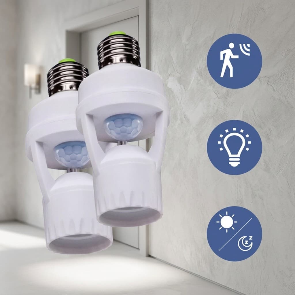 Sensor de Presença Soquete E27 Para Lâmpada Bivolt Automático Sensor de Movimento Economia de Energia