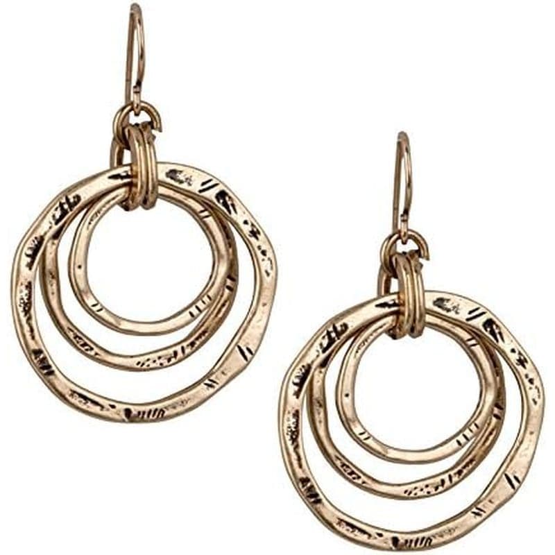 Brincos Femininos Skunkysoul De 3 Círculos – Feitos À Mão , Leves , Pendurados De 2 Polegadas Boêmios Joias Modernas , V