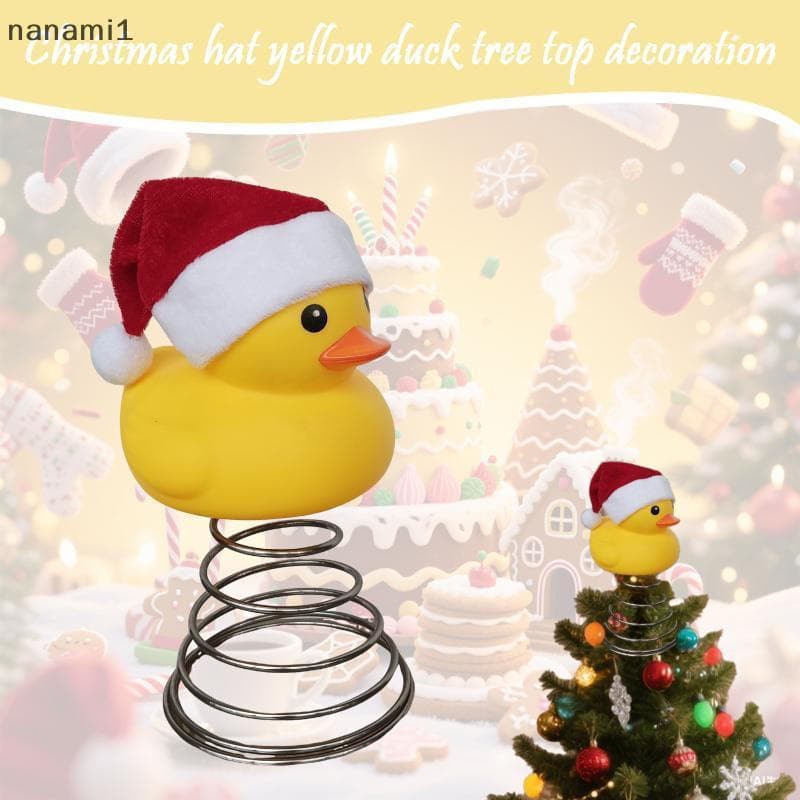 nanami1 Decorações De Pato Amarelo De Natal Enfeite De Mesa Novidade Topper De Árvore Adição Perfeita Para Sua Decoração