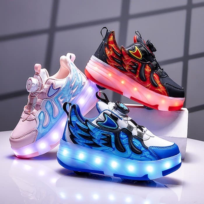 Criança Meninos Meninas Iluminam Sapatos LED Piscando Malha Leve Respirável Adorável Tênis De Corrida Para E