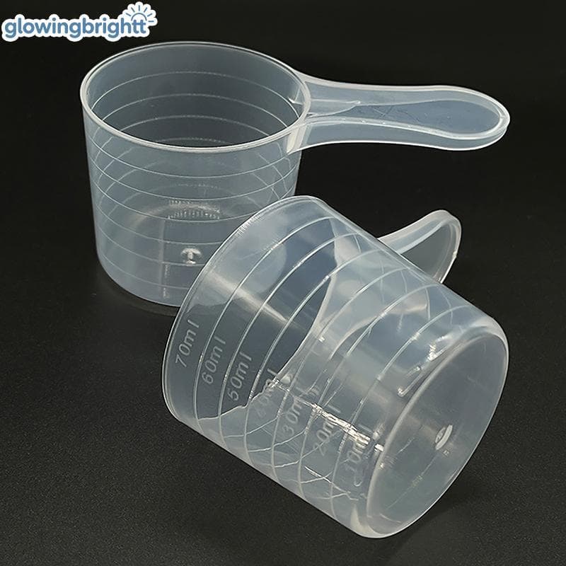 GLOWI 5PCS 70ML Copos De Medição De Plástico Transparente Com Escala Para Cozimento De Cozinha DIY