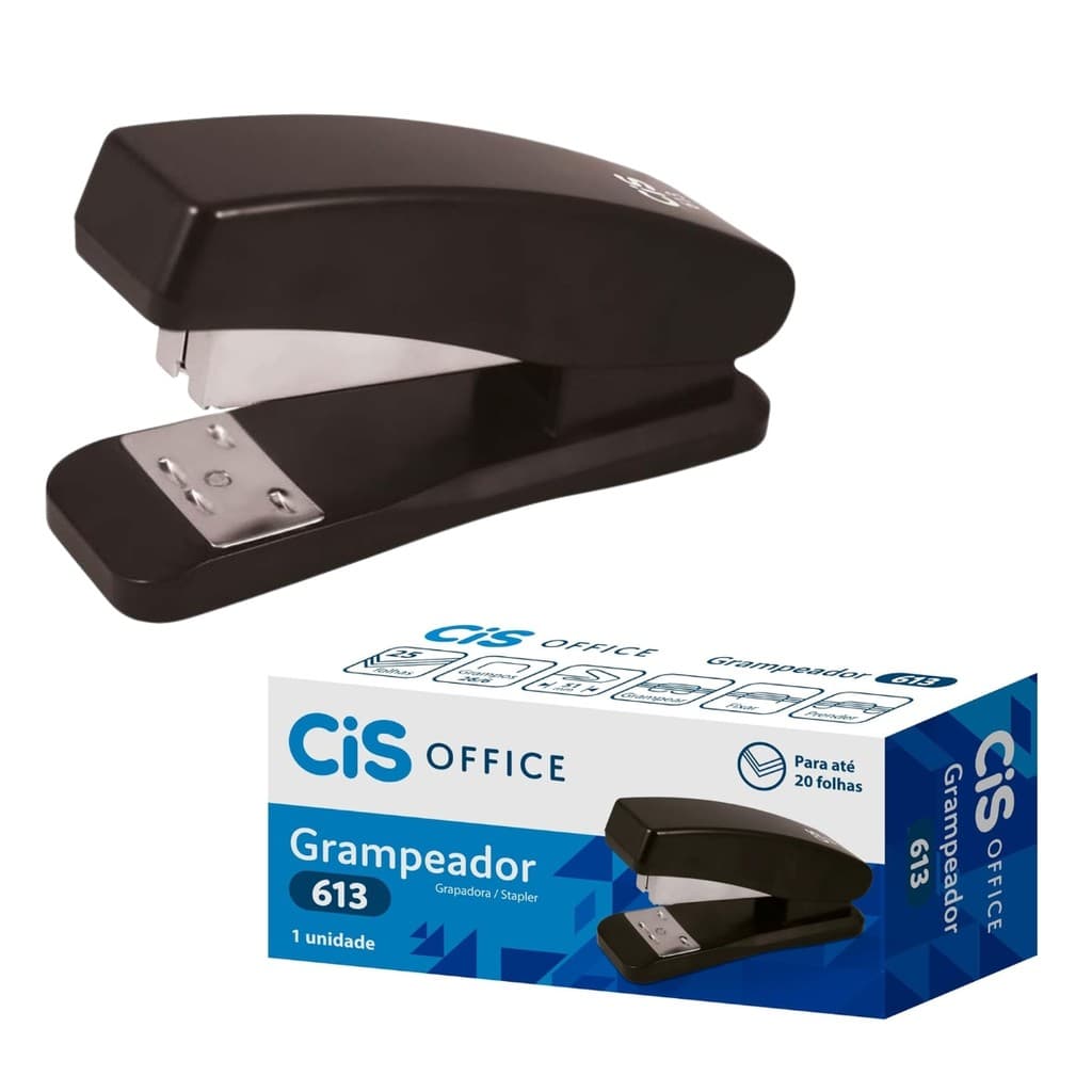 Grampeador De Papel Grampos 26/6 Até 25 Folhas 613 Cis