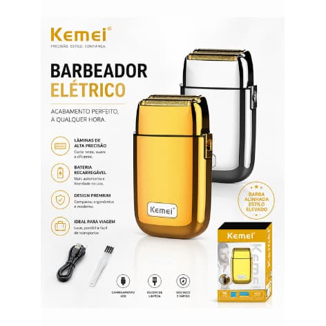 Kemei KM-TX1 Barbeador Recarregável Compacto Premium