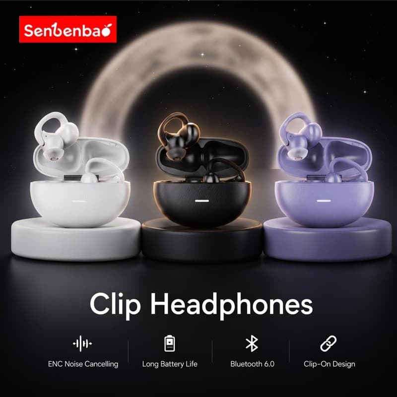 Senbenbao Fones De Ouvido LinkBuds Clip 720-On Sem Fio ANC Hi-Fi Baixa Latência Treino E Jogo