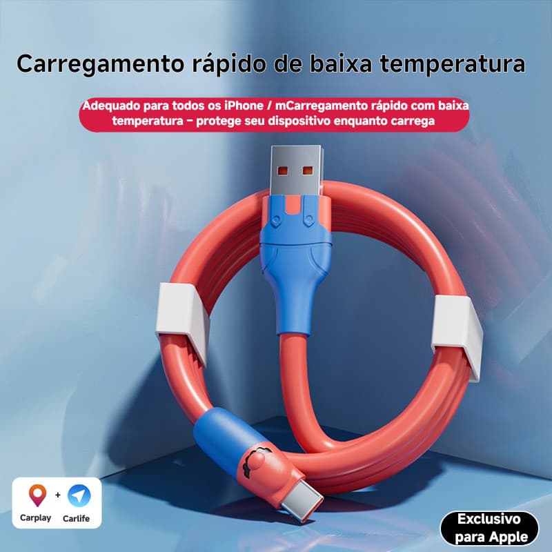 Cabo de dados de carga Super rápida de 120 W adequado para USB-C-Type-C Android 6A totalmente compatível