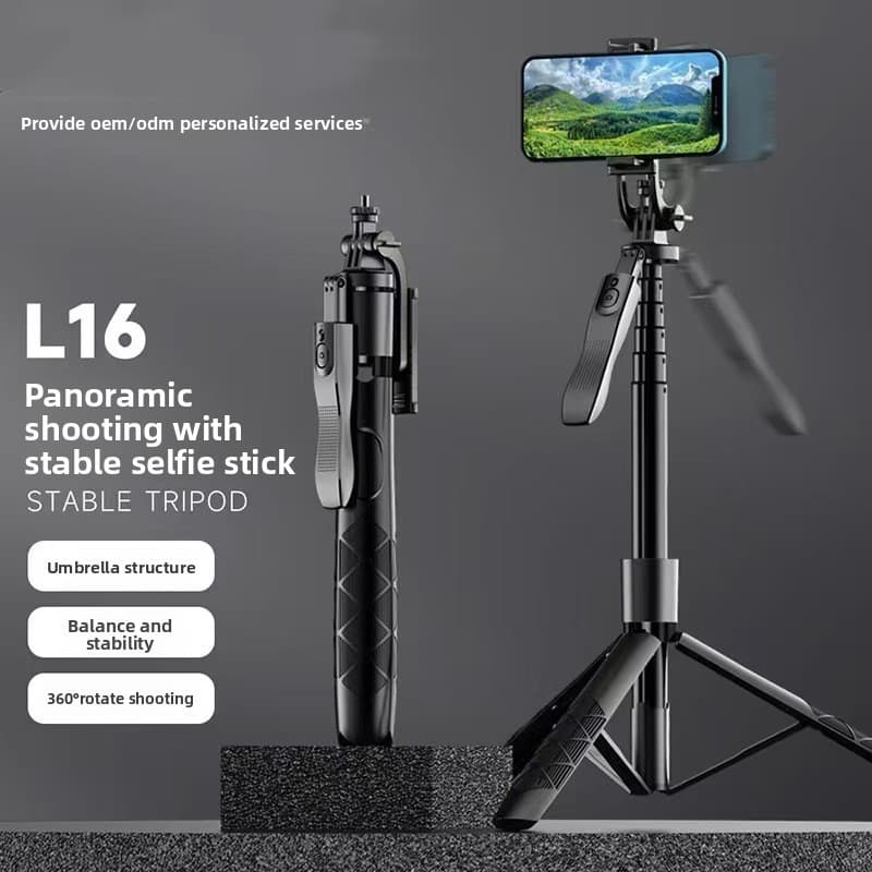 L16 Bluetooth Selfie Stick 1.53m Tripé Suporte Portátil Anti-Vibração