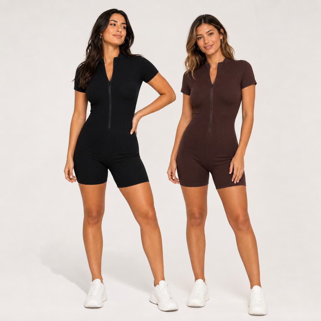 Kit 2 ou 1 Macaquinho Feminino Verão Canelado Moda Gringa Virginia