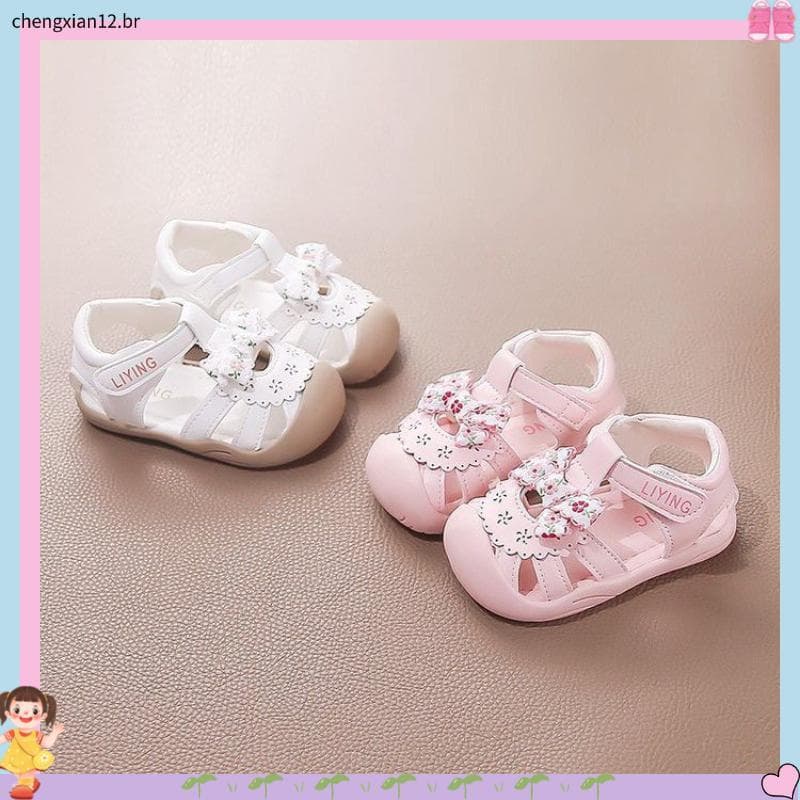 Meninas sandálias 2026 verão crianças 1-4 anos de idade arco princesa sapatos Baotou sola macia Anti-deslizamento sapato