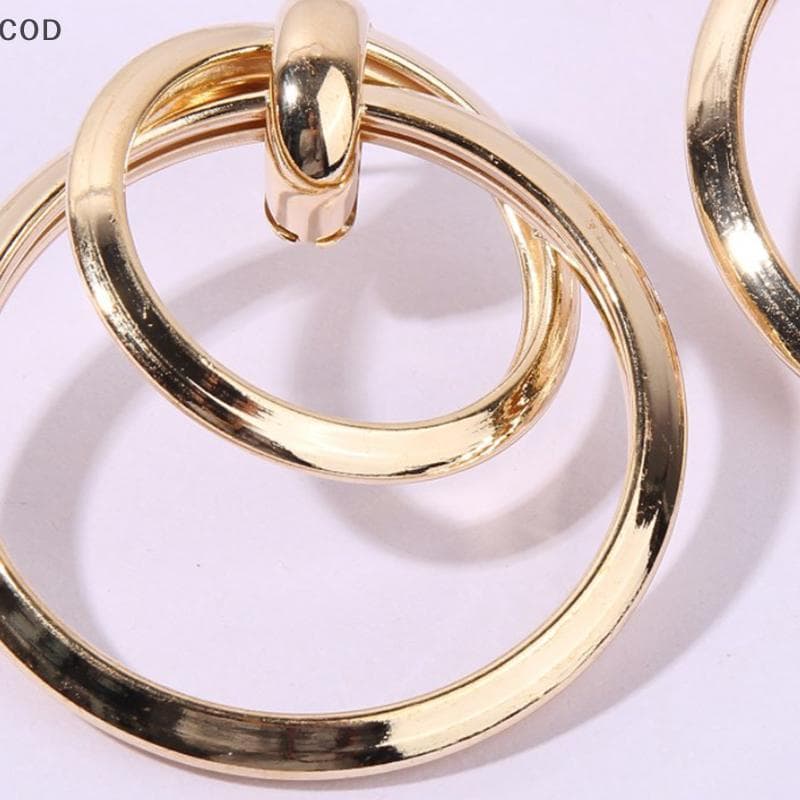 [QYA] Moda Coreana Metal Elegante Brinco De Argola Feminino 2024 Novo Vintage Geométrico Declaração Brincos Jóias Presen