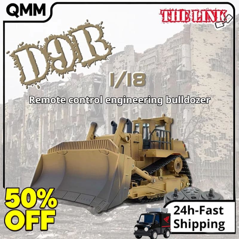 1 : 18 Bulldozer De Engenharia De Controle Remoto D9R Multifuncional RC Carros Crianças Presente De Natal
