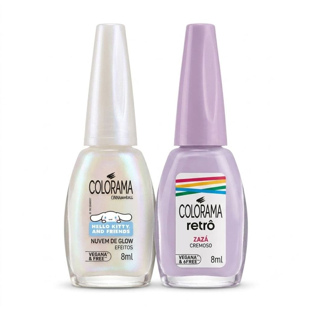 Kit 2 Esmaltes Colorama Hello Kitty Nuvem E Zaza 8ml
