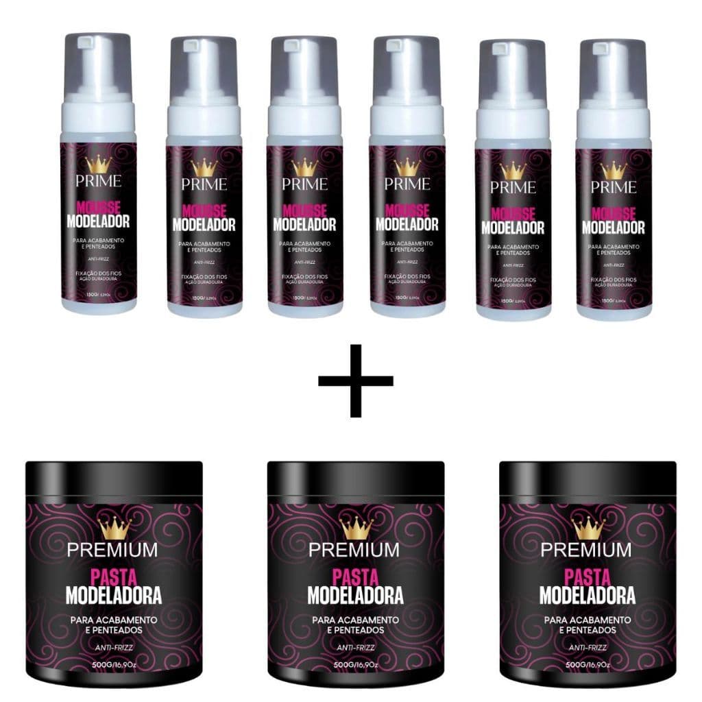 Kit Trancista - 6X Mousse Modelador Prime + 3X Pomada Modeladora Premium 500g