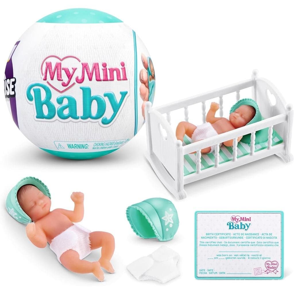 5 Surprise My Mini Baby Série 1 da ZURU, Cápsula Misteriosa Colecionável, Brinquedo para Meninas, Bebê Miniatura Realist