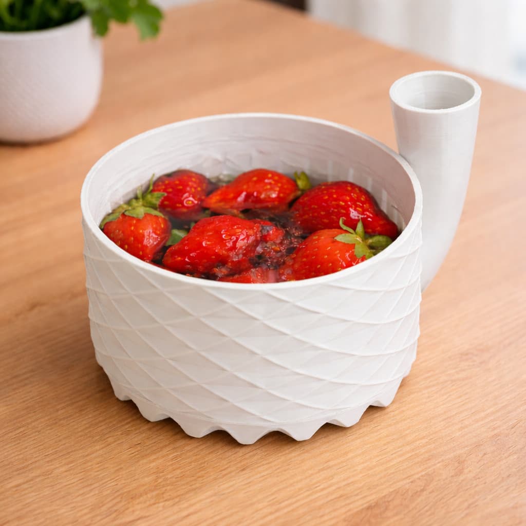 Tigela Escorredora de Frutas Lavador com Cabo Cozinha Multiuso Verduras Legumes Prático