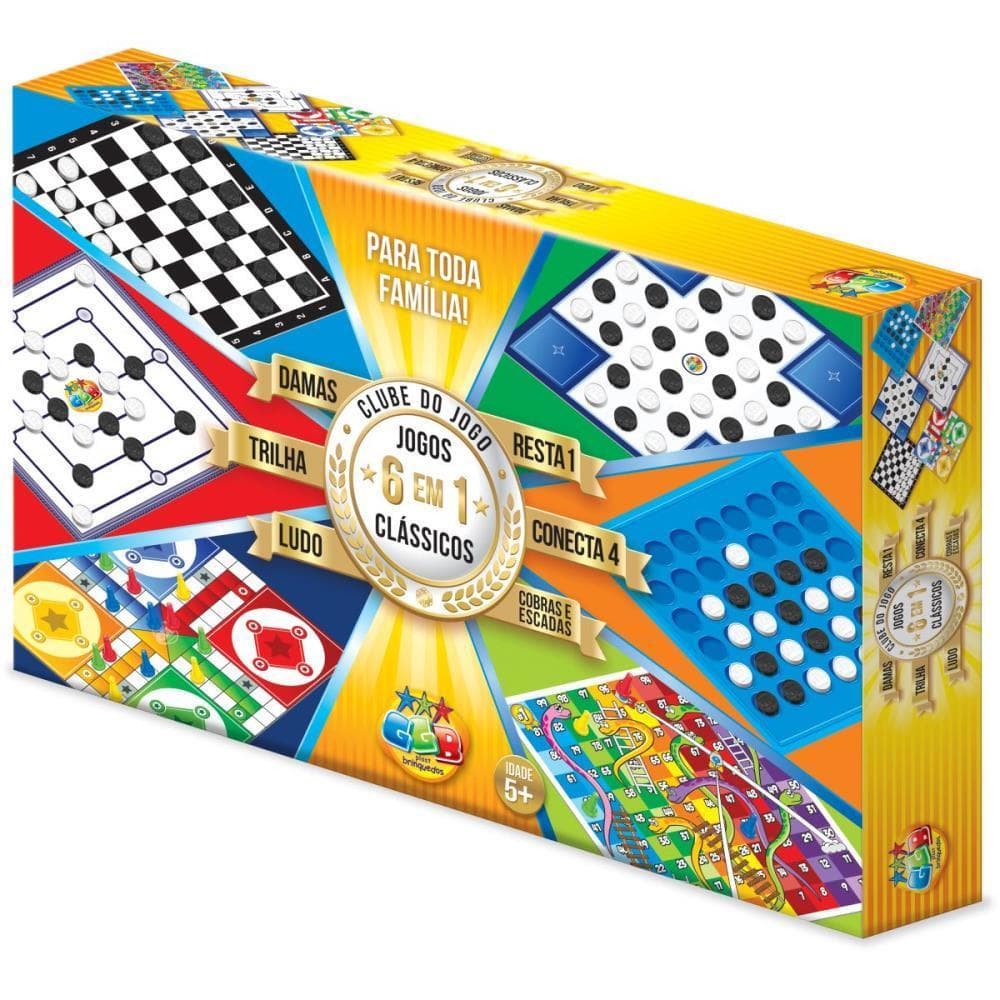 Jogo de Tabuleiro 6 em 1 Clube do Jogo (DAMA/TRI