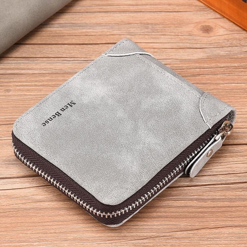 Carteira masculina curto zíper moeda bolsa estudante versão coreana na moda pequena carteira carteira carteira de motori