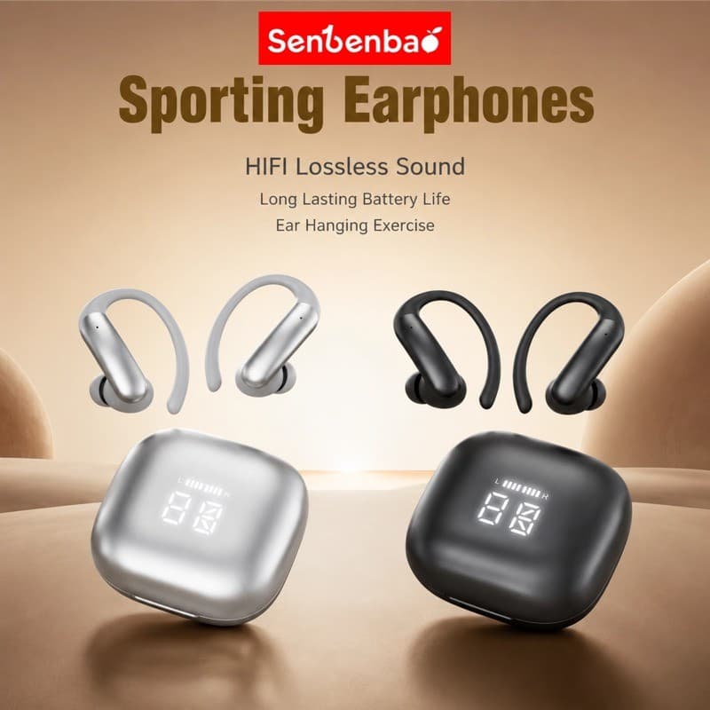 Senbenbao Fones De Ouvido M145 Bluetooth Esportivos Pendurados Com Som Sem Perdas HiFi Bateria De Longa Duração Para Tre