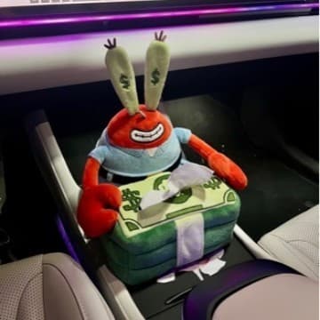 Bob Esponja Calça Quadrada Caranguejo Chefe Caixa de Tecido, Caixa de Apoio de Braço Criativo de Carro de Alto Valor, Ca