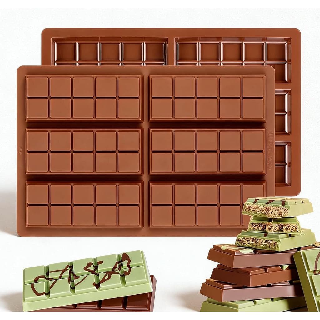 Melhor Molde de Silicone para Barra de Chocolate, Antiaderente e de Fácil Remoção, Moldes Quadrados para Chocolate, Mold
