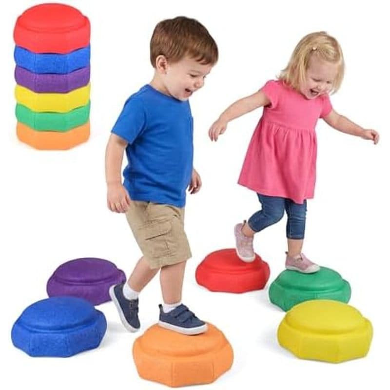 HONEY JOY Stepping Stones Para Crianças , 6 Peças De Pedras Antiderrapantes Brinquedos Sensoriais De Equilíbrio Interno