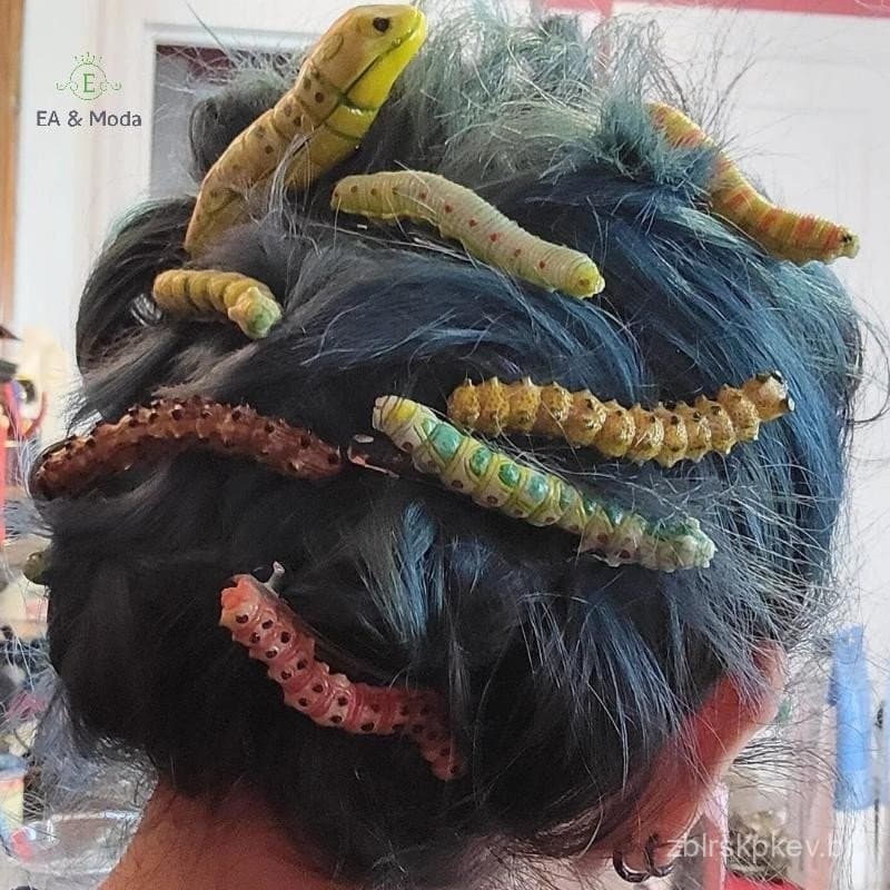 EA & Moda 6/12 Unidades De Presilhas De Cabelo Para Lagartas De Halloween , Grampos De Insetos Com Aderência Forte , Ace
