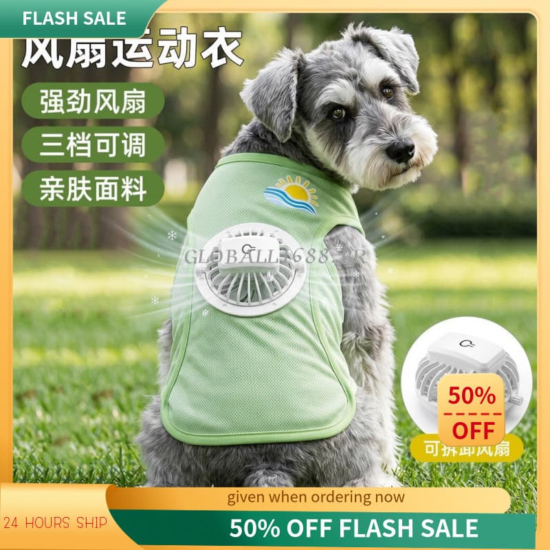 {ESTOQUE PRONTO} 2026 Novo estilo Fan Roupas para cães Roupas legais Colete protetor solar de verão Estilo fino Respiráv