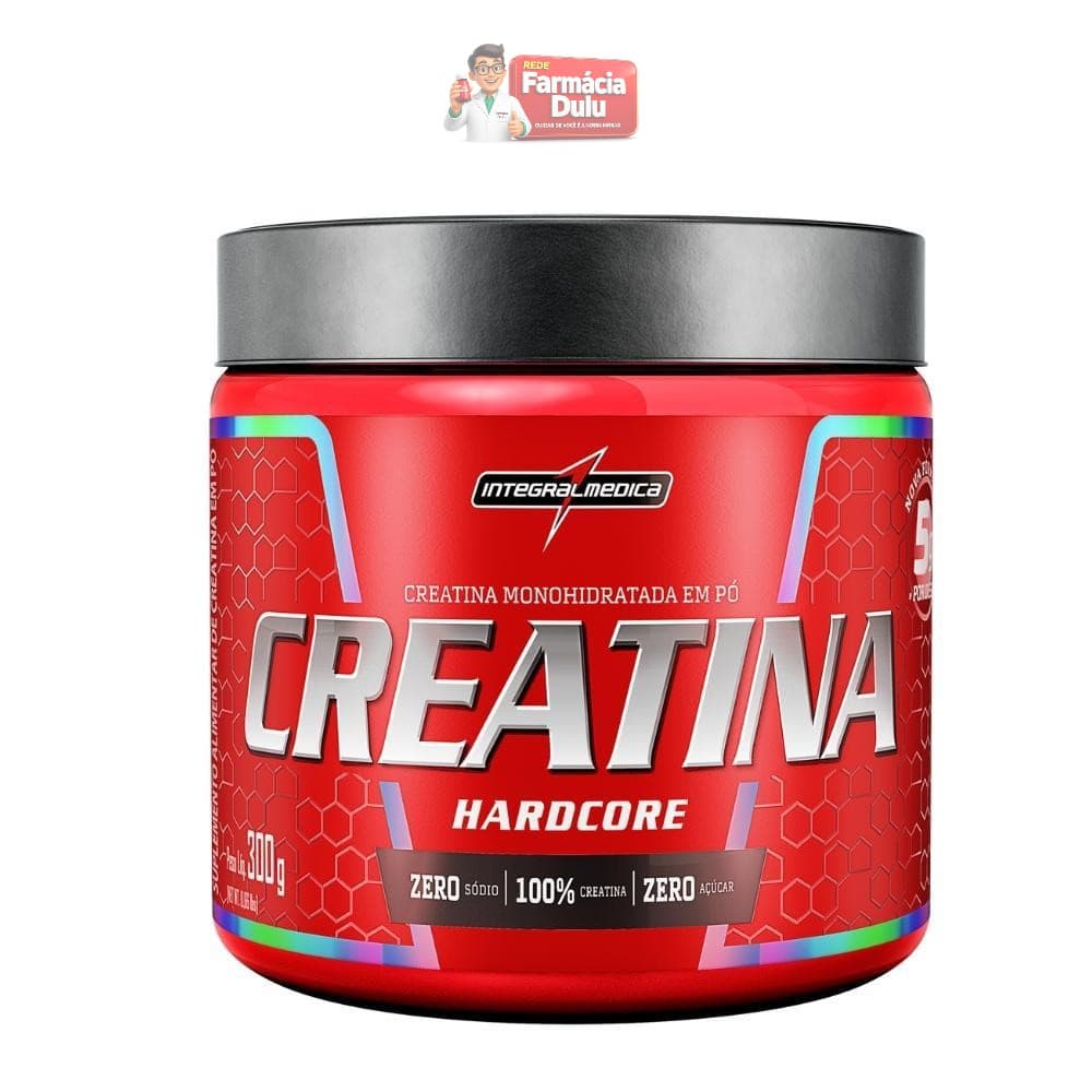 2x Creatina Monohidratada Integralmedica 300g Hardcore Pura 100% Original Força e Ganho de Massa