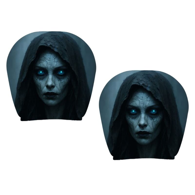 Nevʚ ɞ Para Encosto Cabeça Carro, 2 Pares Capa Deslizante Poliéster Arte Retrato Capuz Desloca