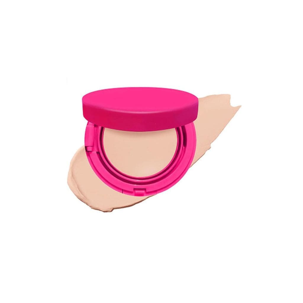 Base leve, base corretiva, maquiagem natural com acabamento matte, com ferramentas para auxiliar na aplicação da maquiag