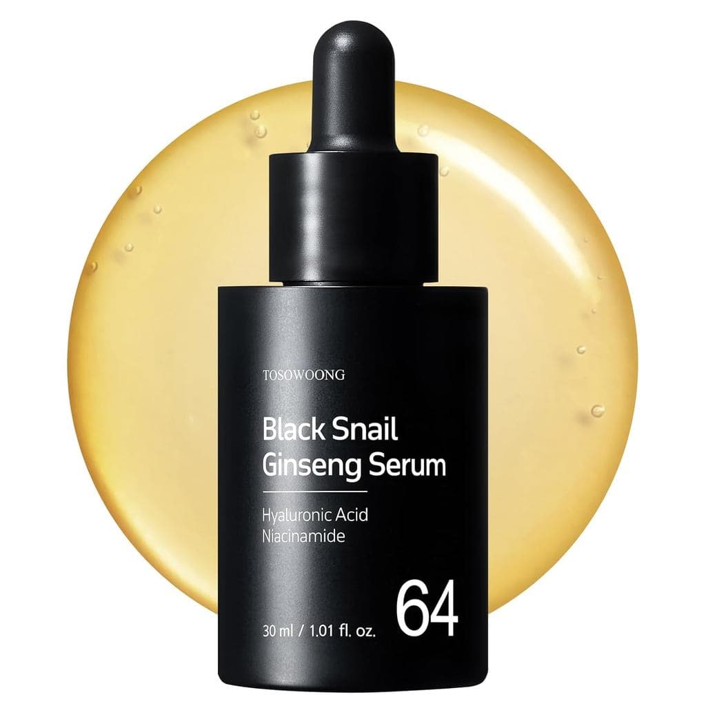TOSOWOONG Sérum de Ginseng e Extrato de Caracol Preto, Ginseng 640, 430ppm, Mucina de Caracol, Hidratante Facial, Remove