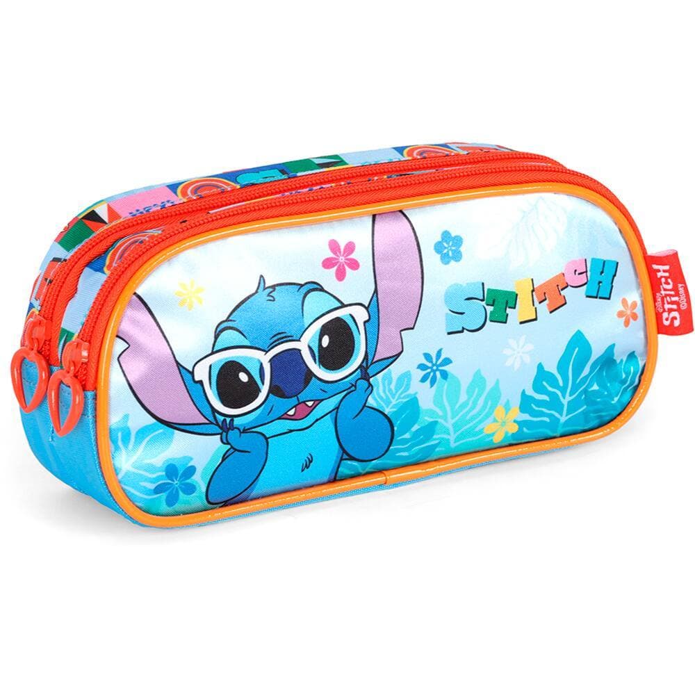 Estojo escolar poliéster Stitch Azul EI42394SC0200U, Luxcel