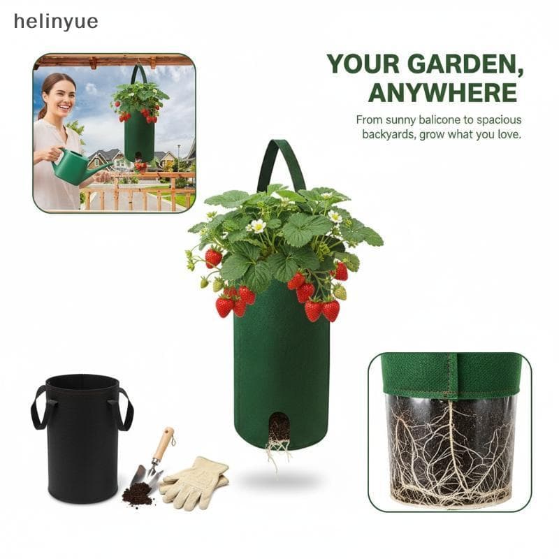 Plantador De Tomate De Cabeça Para Baixo Com Saco De Cultivo De Feltro Pendurado 2 Em 1 Multiuso Uso Doméstico De Morang