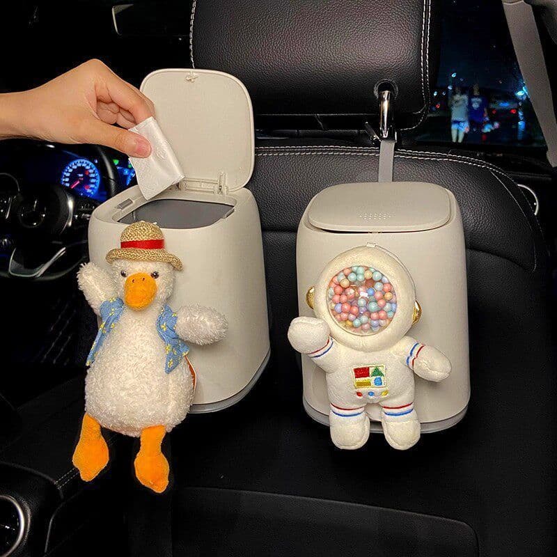 Lixeira alemã Flym para carro, Interior do carro, bonito, desenho animado, fileira frontal, caixa de armazenamento criat