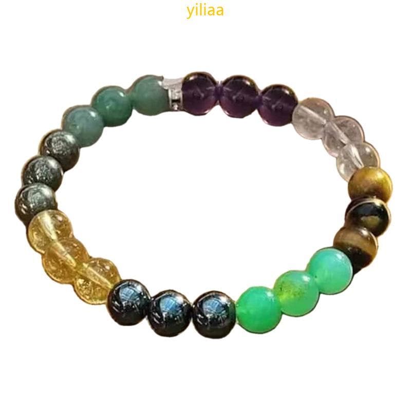 Pulseira Pedra Multicolorida Corrente Mão Contas Feitas À Para