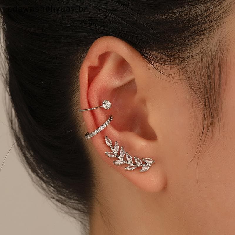 Adawnshbyuay 3 Pçs/set Boêmio Moda Delicado Cristal Zircão Orelha Manguito Envoltório Brincos Para Mulheres Jóias Presen