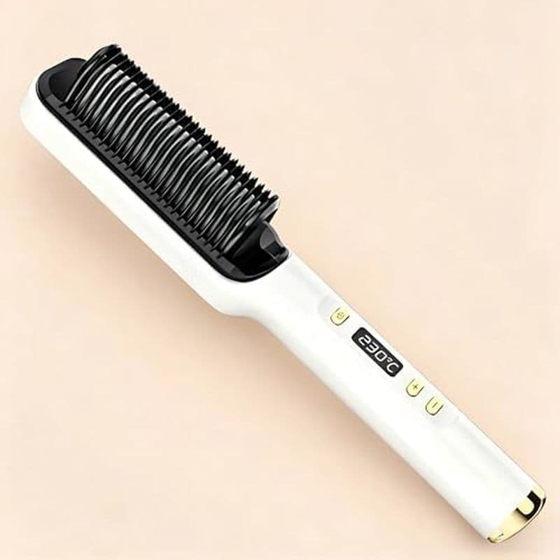 Pente Alisador De Cabelo Aquecido , Escova Profissional De Ferro Plano Com Design De Integrado , Ferramenta De Alisament