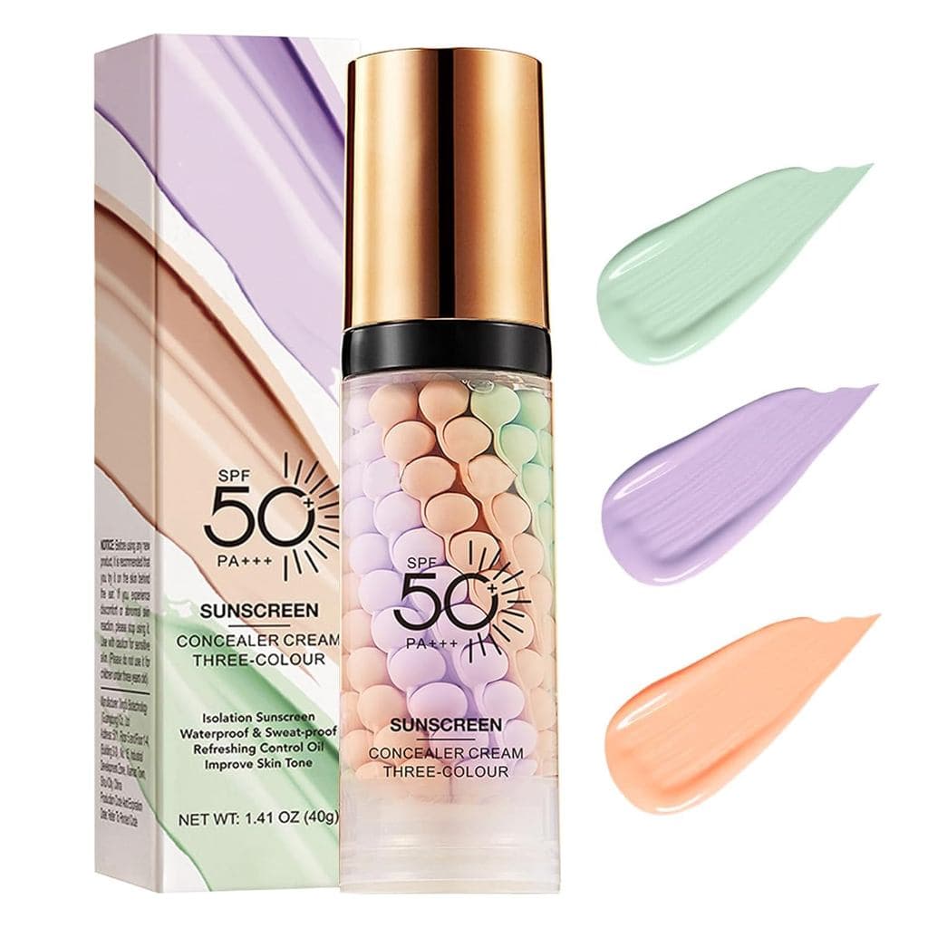Base de maquiagem 3 em 1, usada no rosto antes da aplicação de maquiagem, protetor solar e primer, FPS 50, primer facial