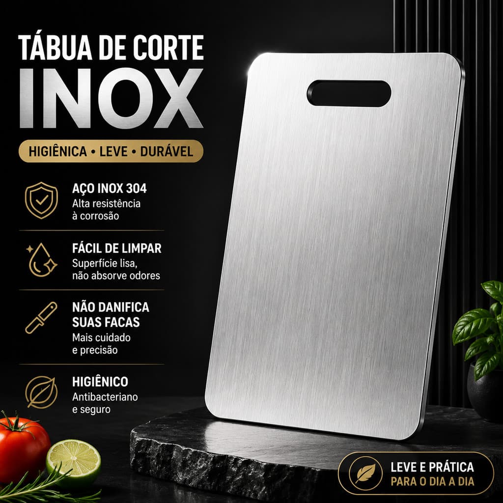 Tábuas de corte de aço inoxidável Tábua de corte de aço inoxidável de dupla face para cozinha e camping