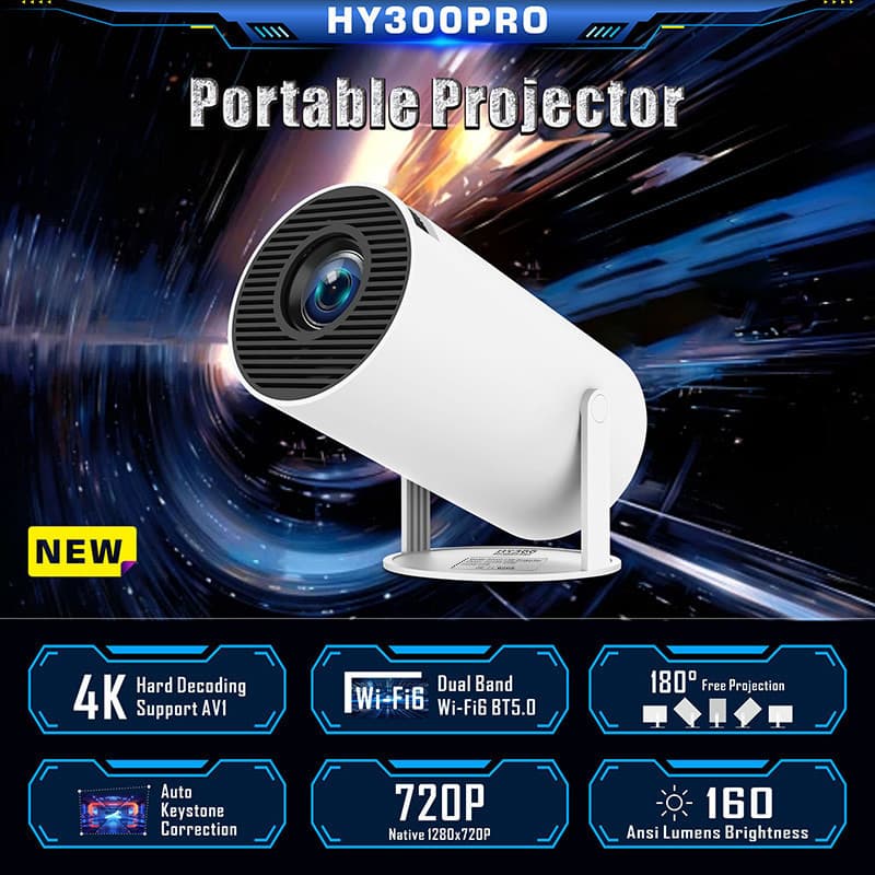 P ZPQ barril tipo HY300 projetor portátil suporte espelho de tela do telefone móvel 1080P sem fio Mini portátil HD supor