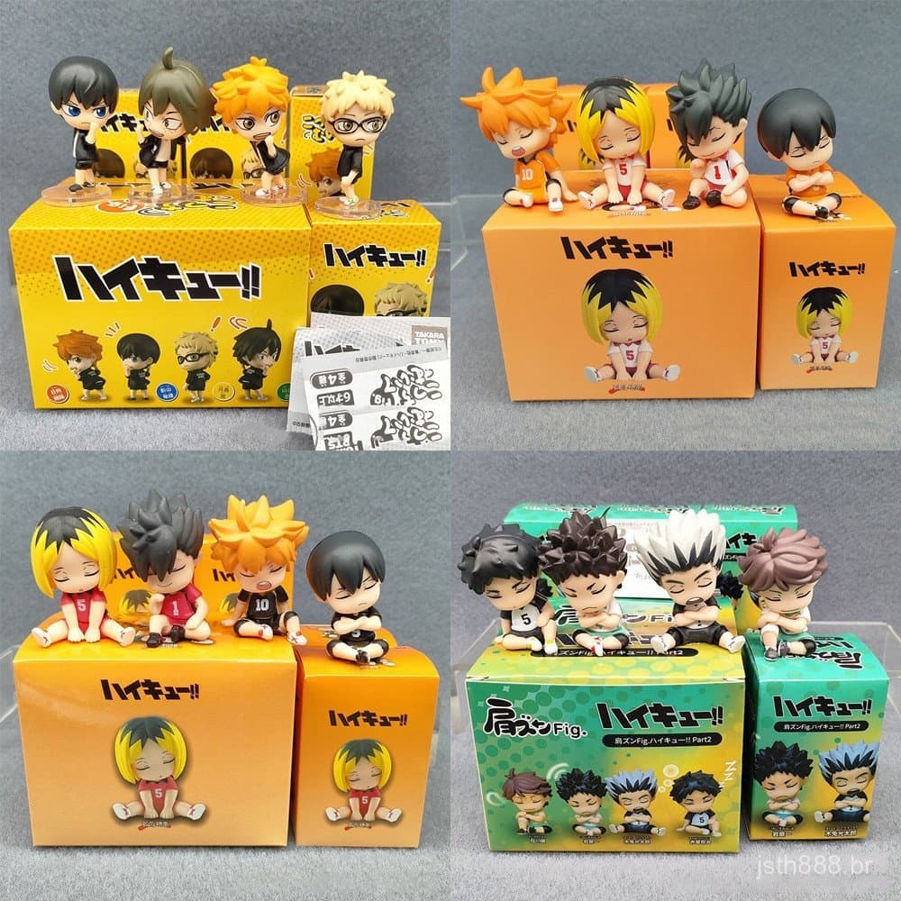 20254 Peças/Conjunto Anime Haikyuu! Figuras de Ação em PVC Versão Q de Hina Hinata, Shoyo Tobio, Kageyama Bokuto, Kotaro