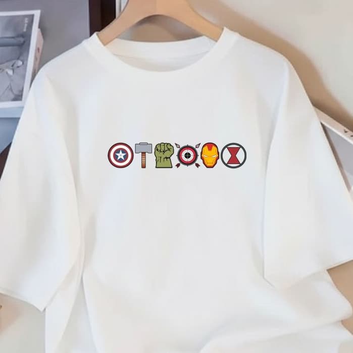 Camiseta T-Shirt Unissex Herois Vingadores Estampa Centralizada Streetwear 100% Algodão Envio Rápido