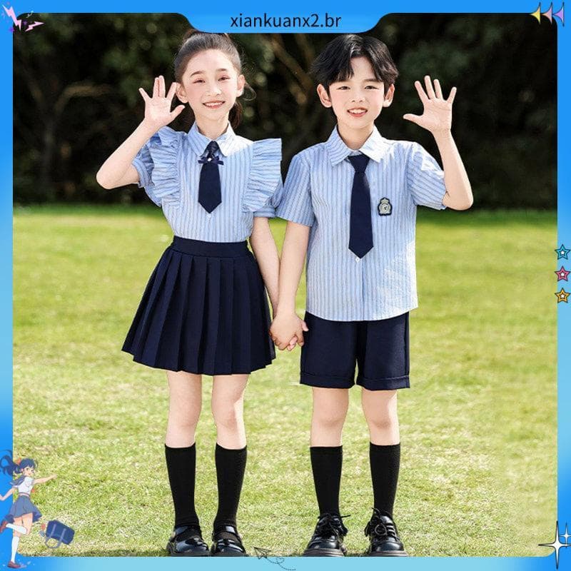 Novo dia traje infantil estudantes do ensino fundamental verão classe uniforme coro uniforme uniforme do jardim de infân