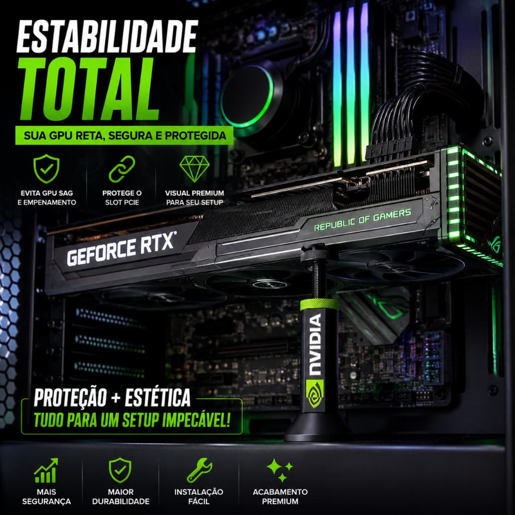 Suporte anti-sag p/ Placa de Vídeo (GPU) Regulável 7 a 12cm