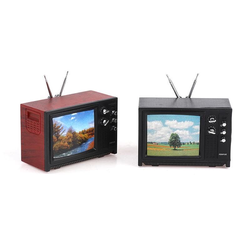 1 : 12 Casa De Bonecas Em Miniatura Televisão TV Com Imagem Boneca Móveis Modelo Brinquedo
