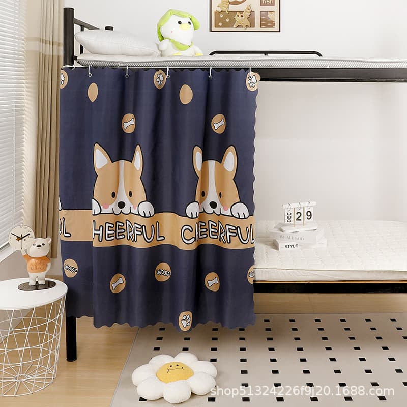 Cortina de cama de dormitório simples Cortina Blackout Cortina de beliche superior inferior