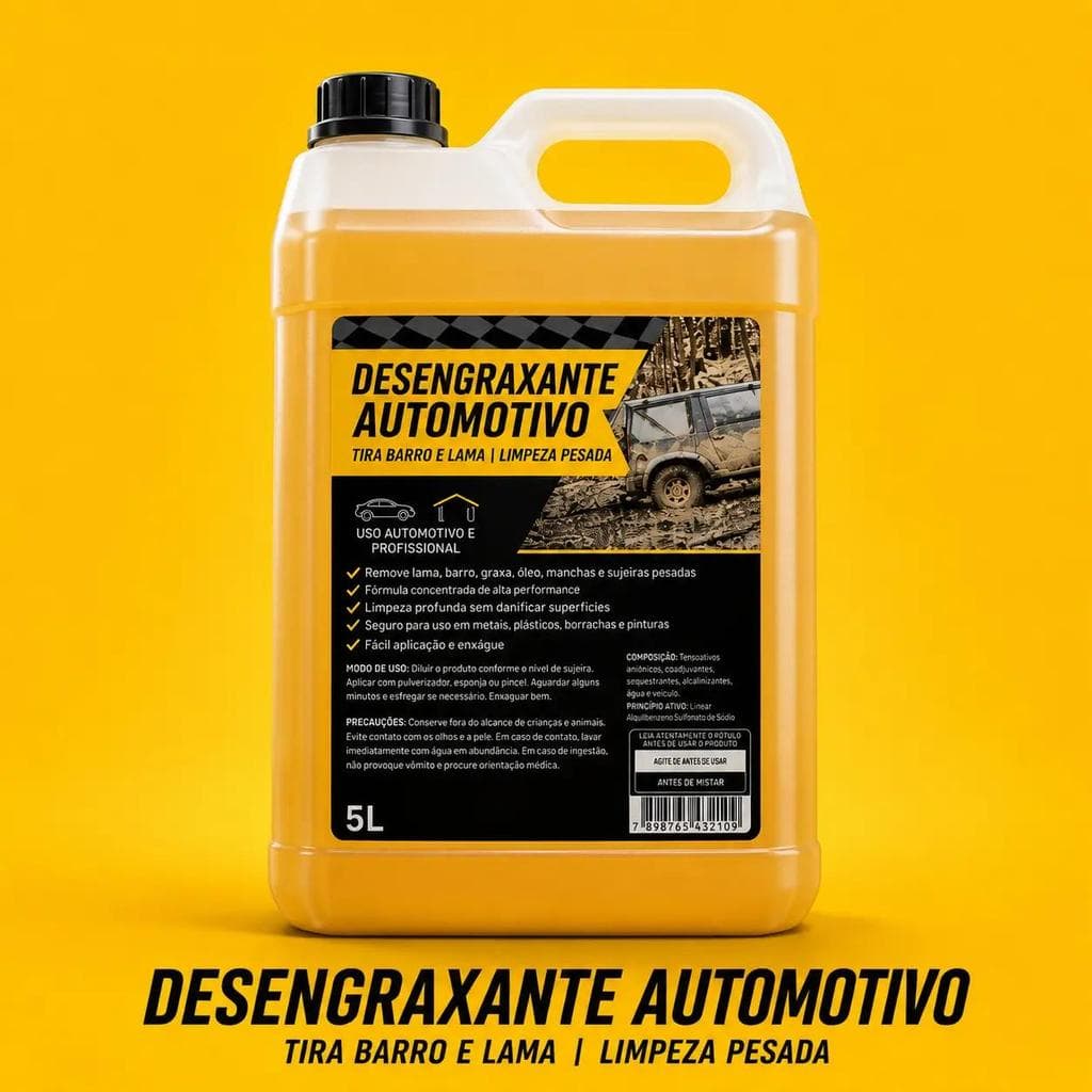 DESENGRAXANTE AUTOMOTIVO TIRA BARRO E LAMA LIMPEZA PEZADA 5 LITROS ( PRODUTO ALCALINO)